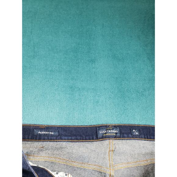 Lucky Brand Jeans Size 38x30 Mens Blue Pants Stretch 410 Athletic Slim Straight - Picture 3 of 13